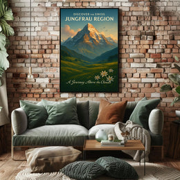 Jungfrau Region Vintage Travel Poster Print