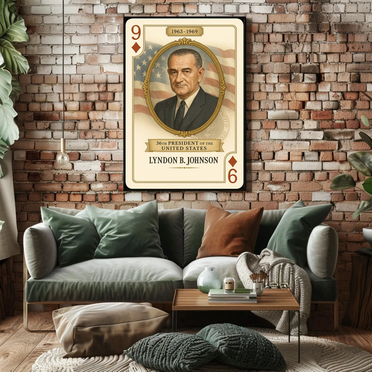 Lyndon Johnson 36th President Portrait Wall Poster