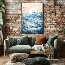 Serene Japanese Landscape Inspired Artistic Poster