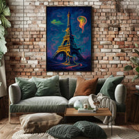 Eiffel Tower in Dreamlike Surrealism Artistic Poster