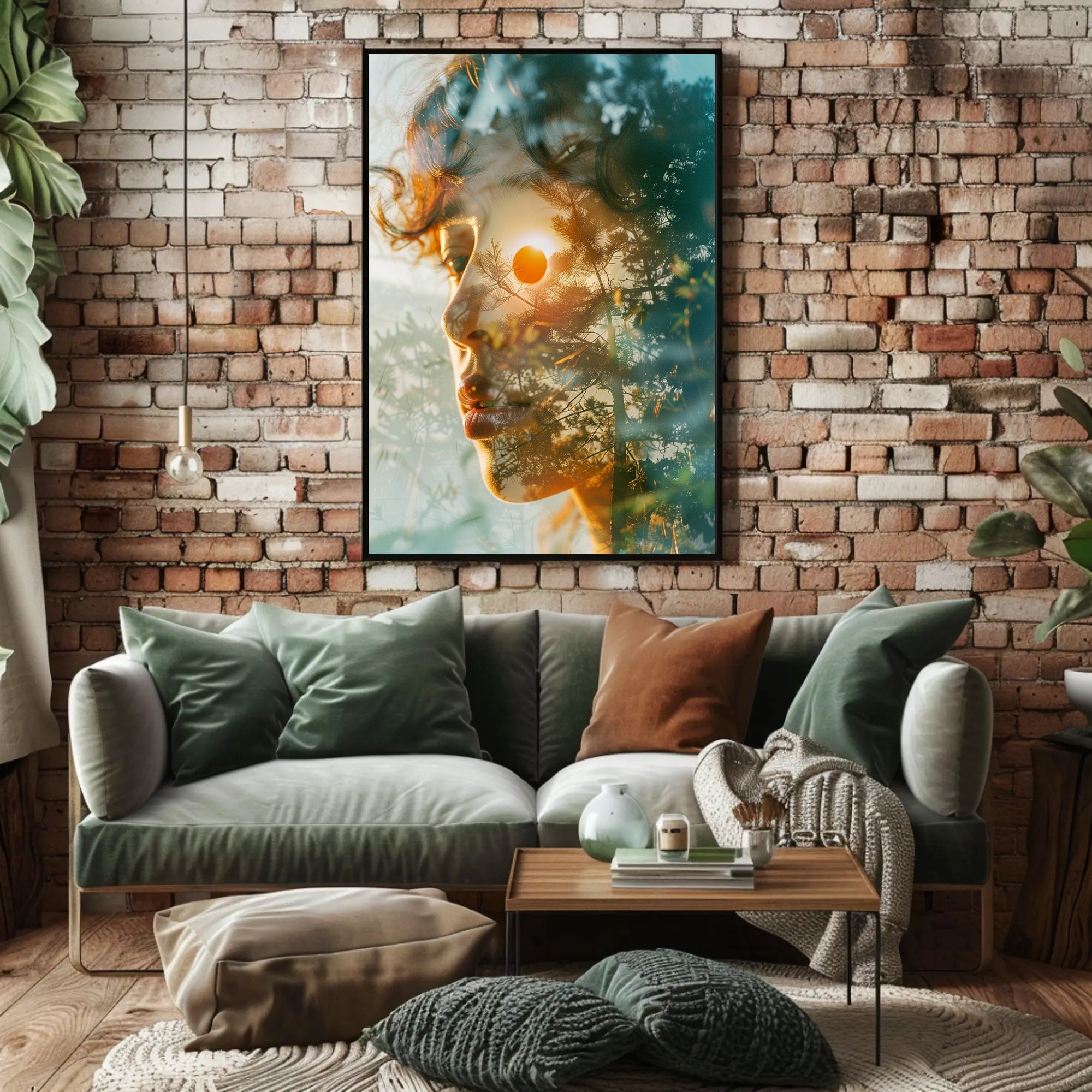 Dreamy Double Exposure Nature Harmony Poster PosterGoat