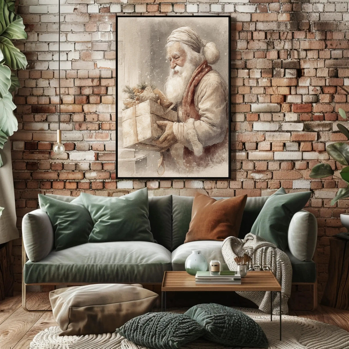 Vintage Santa Claus With Gifts Vintage Poster