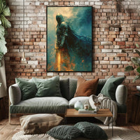 Medieval Knight with Glowing Sword Fantasy or Mythology Poster PosterGoat