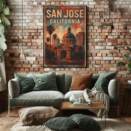 San Jose Architecture Retro Collector Poster