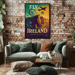 Fly To Ireland Wander In Color Poster