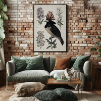 Vintage Botanical Bird Illustration Educational or Infographic Poster PosterGoat