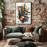 Geometric Energy Burst Modern Abstract Artistic Poster