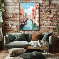 Venetian Canal Beauty Explored in Travel Poster