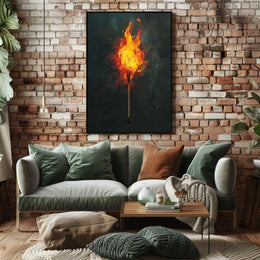 Ignite Your Space: Ablaze Matchstick Art Poster