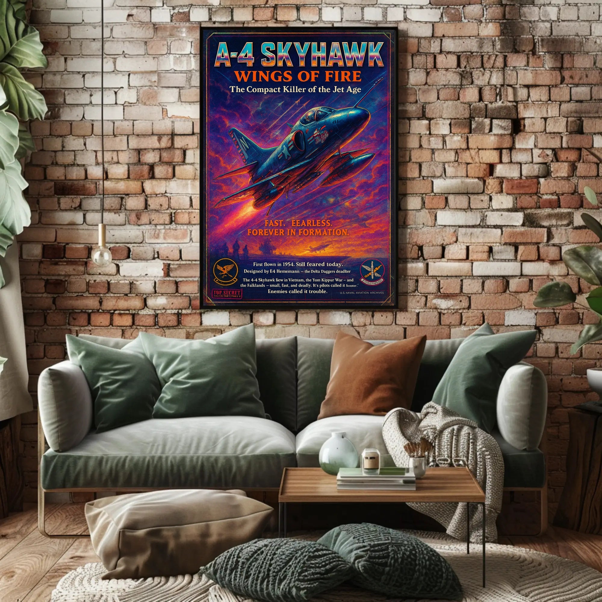 A-4 Skyhawk Jet: Vintage Military Aviation Poster