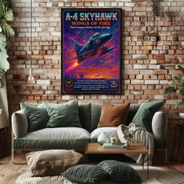 A-4 Skyhawk Jet: Vintage Military Aviation Poster