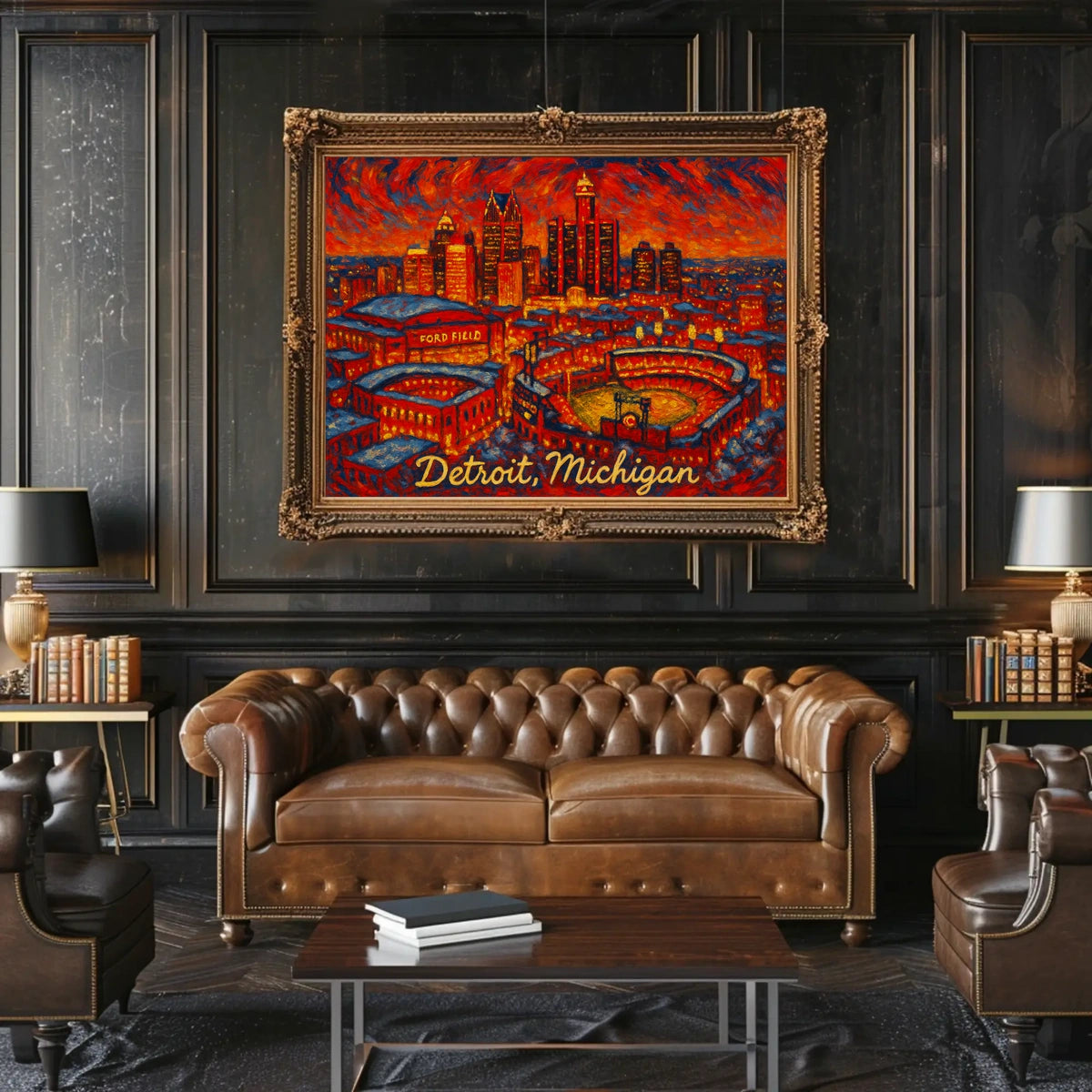 Detroit, Michigan Vibrant Cityscape Poster