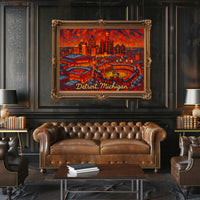 Detroit, Michigan Vibrant Cityscape Poster