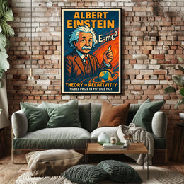 Einstein Nobel Prize Vintage Science Portrait Poster