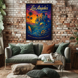 Los Angeles Dreams Vintage Art Poster Print