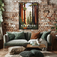 Redwood National Park Poster Scenic Wall Art Print