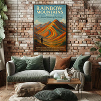 Rainbow Mountains Of China Poster