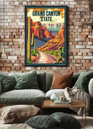 Grand Canyon Vintage Travel Adventure Poster
