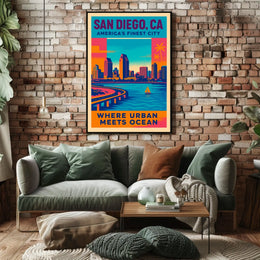 San Diego Where Urban Meets Ocean Poster