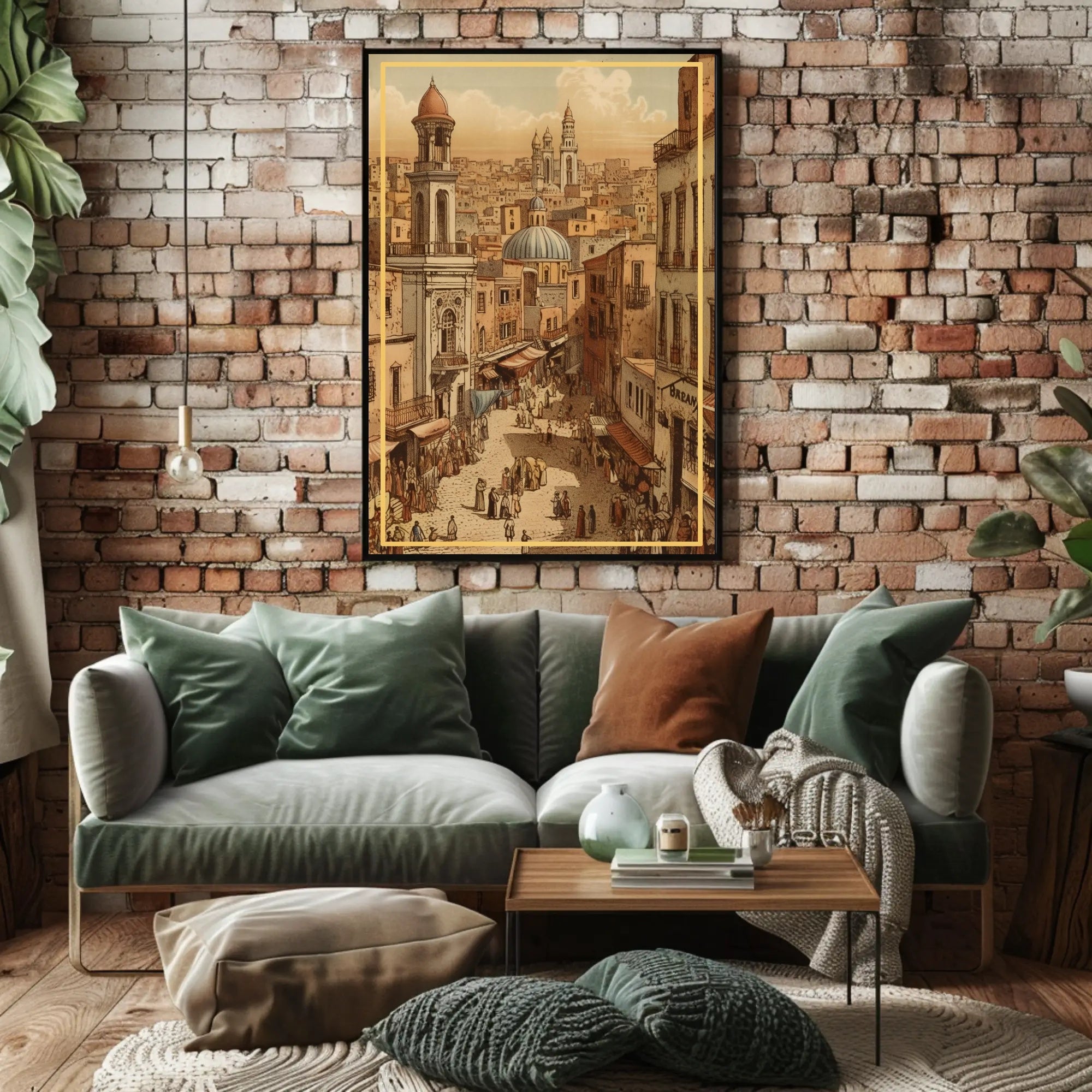 Bustling Market Street Poster