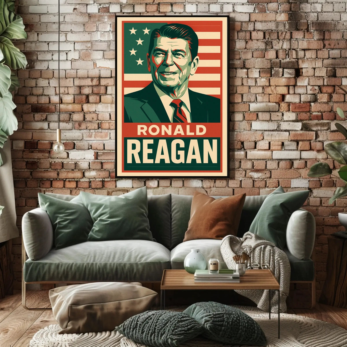 Ronald Reagan Retro Portrait American Nostalgia Poster