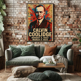 Calvin Coolidge 30th President of the United States Street Art Mashup Poster