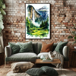Switzerland Lauterbrunnen Valley Waterfall View Poster