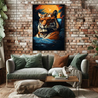Tiger in Tropical Paradise Wall Art - Animal Poster