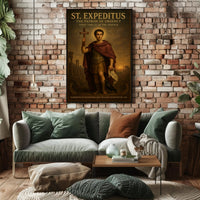 St. Expeditus Religious Poster Vintage Wall Art