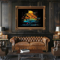 Colorful Stacked Houses Poster