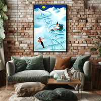 Skiing in Arosa Swiss Alps Travel Poster PosterGoat
