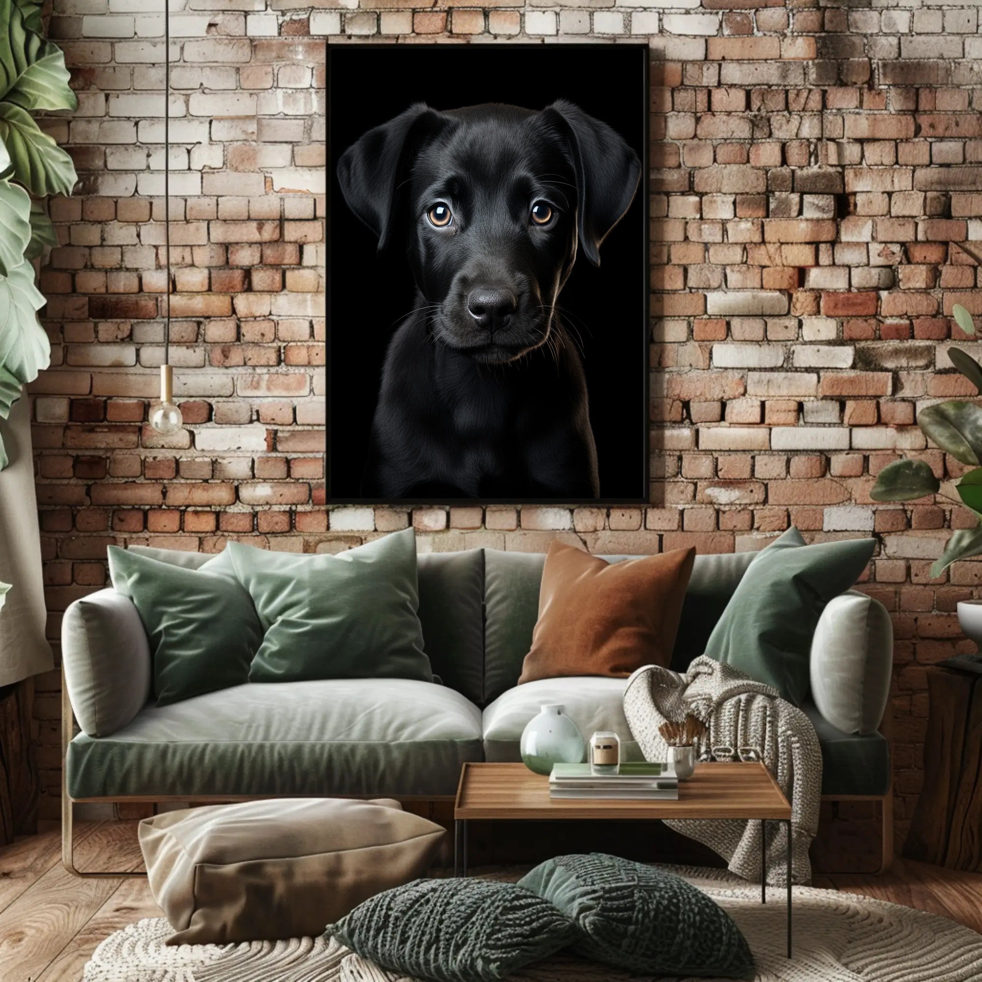 Portrait Of A Black Labrador Puppy Poster PosterGoat