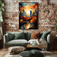 Urban Cityscape Sunset Art Print - Travel Poster