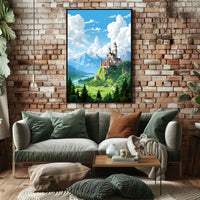 Fantasy Castle Adventure: Whimsical Landscape Art Print