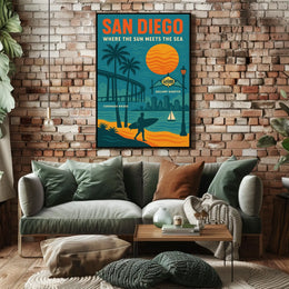 San Diego Where the Sun Meets the Sea Poster