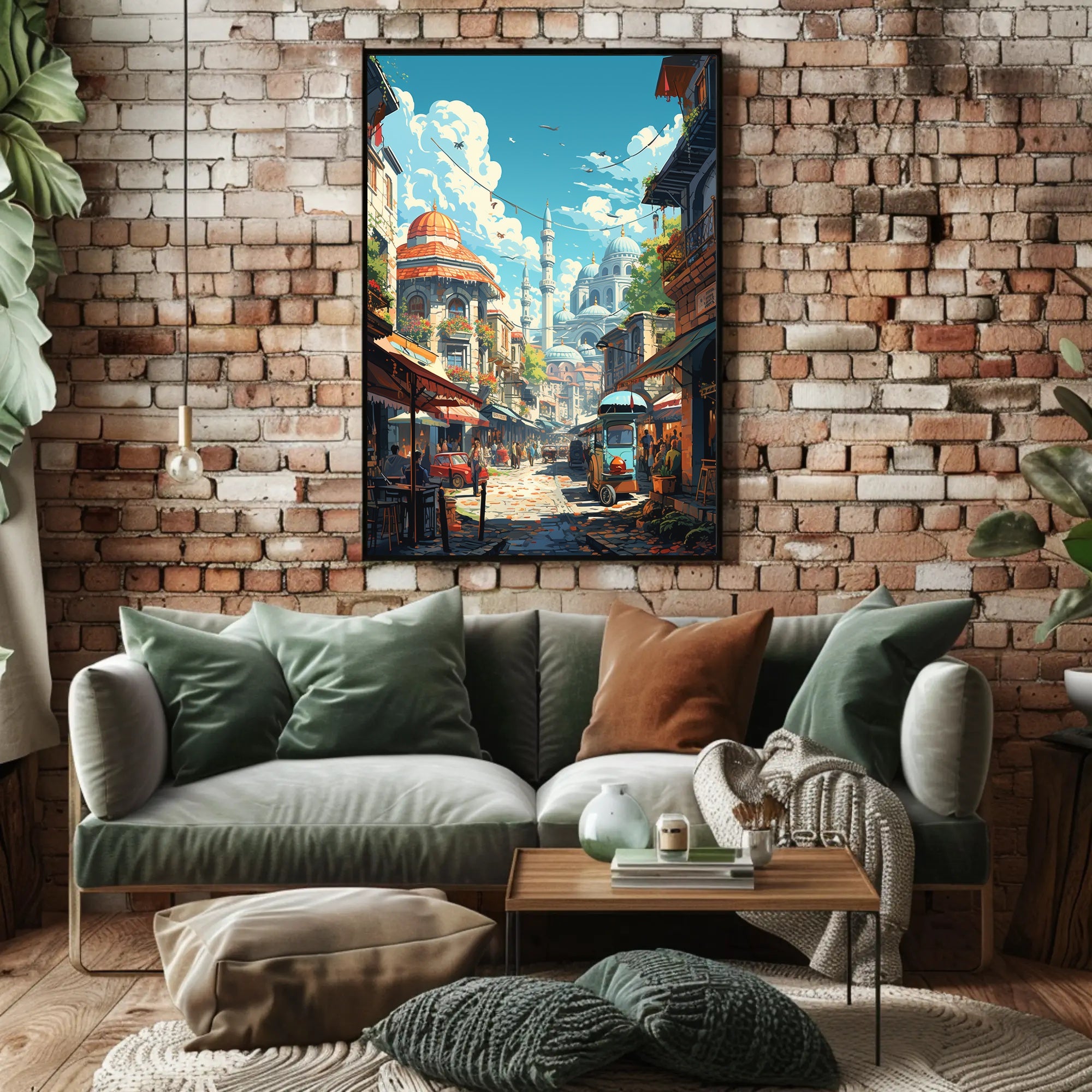 Charming Mediterranean Old Town Scene Travel Poster