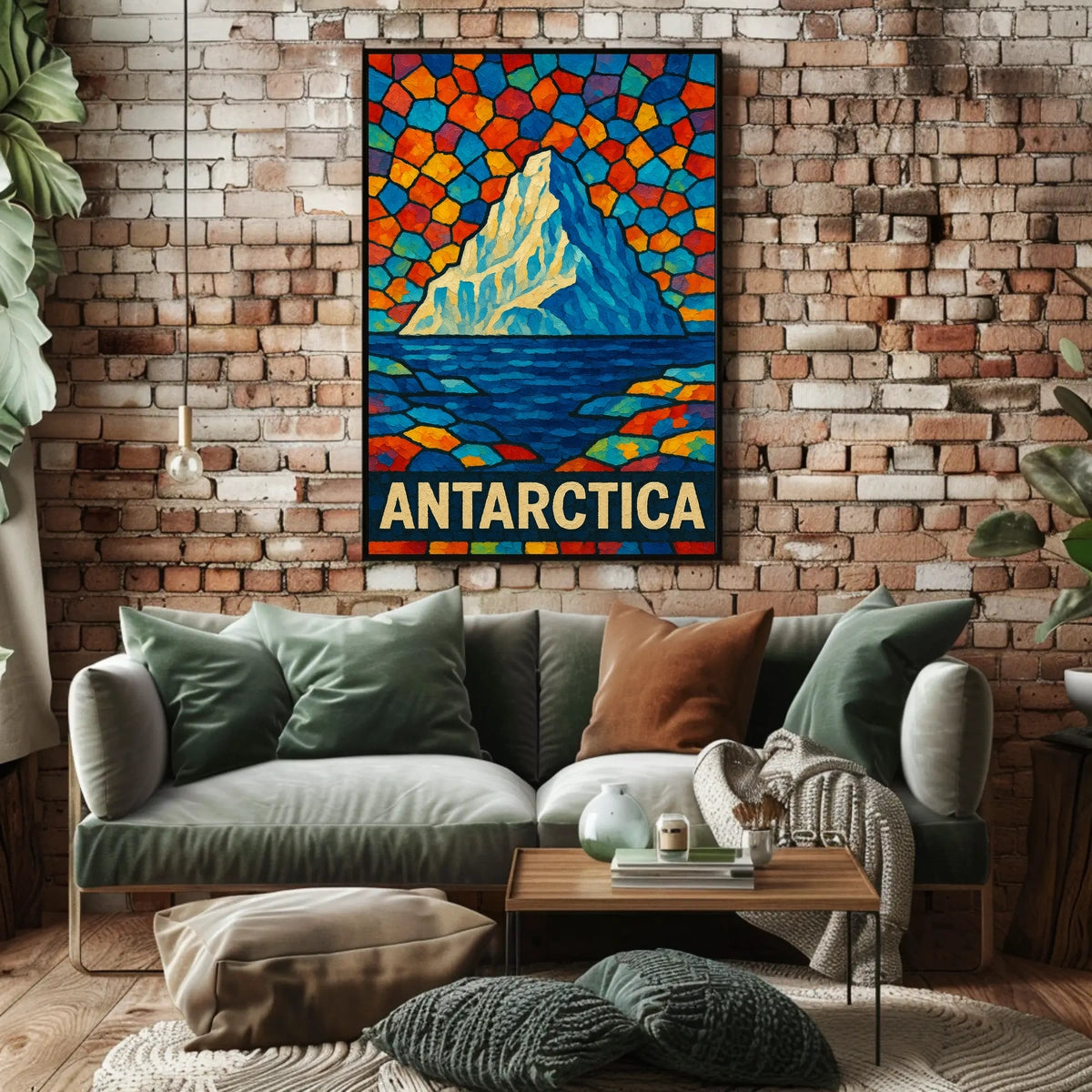 Antarctica A Vibrant Mosaic Poster