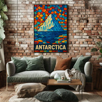 Antarctica A Vibrant Mosaic Poster