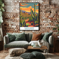 Saguaro National Park Adventure Vintage Travel Poster