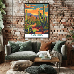 Saguaro National Park Adventure Vintage Travel Poster