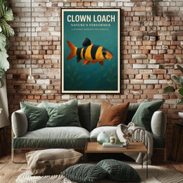 Clown Loach Nature's Performer Wall Art PosterGoat