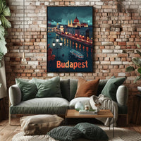 Budapest Nightscapes: Illuminated Cityscape Art Urban or Cityscape Poster
