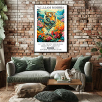 Majestic Tiger in Dreamlike Garden: Abstract or Artistic Poster