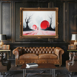Surreal Red Spheres Abstract or Artistic Poster