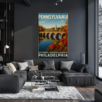 Pennsylvania Gettysburg Longwood Gardens Travel Poster