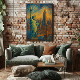 Starry Night Over New York Poster Timeless Urban Home Decor