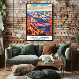Grand Canyon Majesty in Vibrant Tones National Park Poster