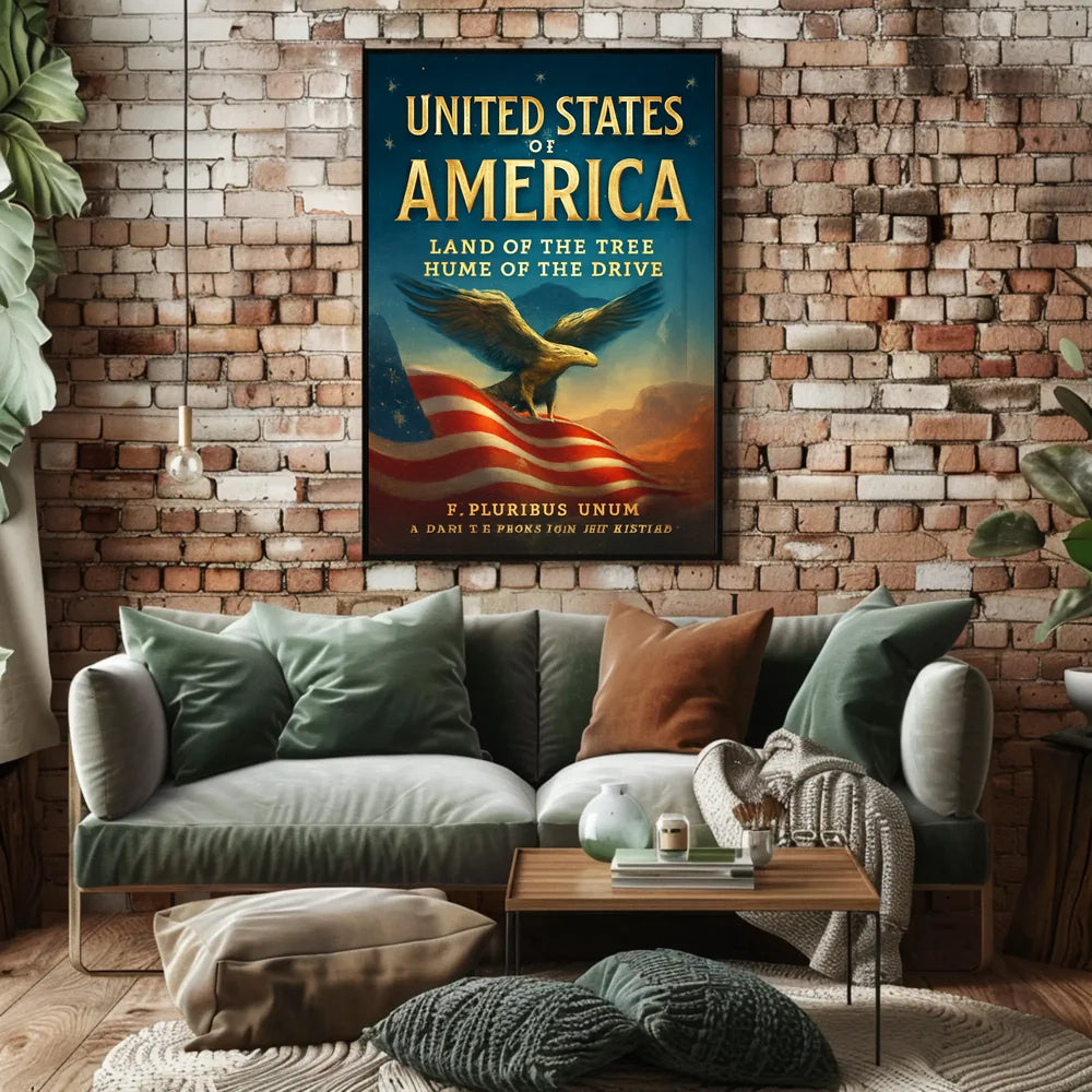 Patriotic Bald Eagle Americana Poster - Cultural or Heritage Poster PosterGoat