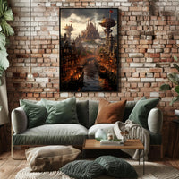 Steampunk Cityscape Poster