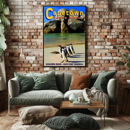 Boulder's Beach Penguins Travel Poster PosterGoat
